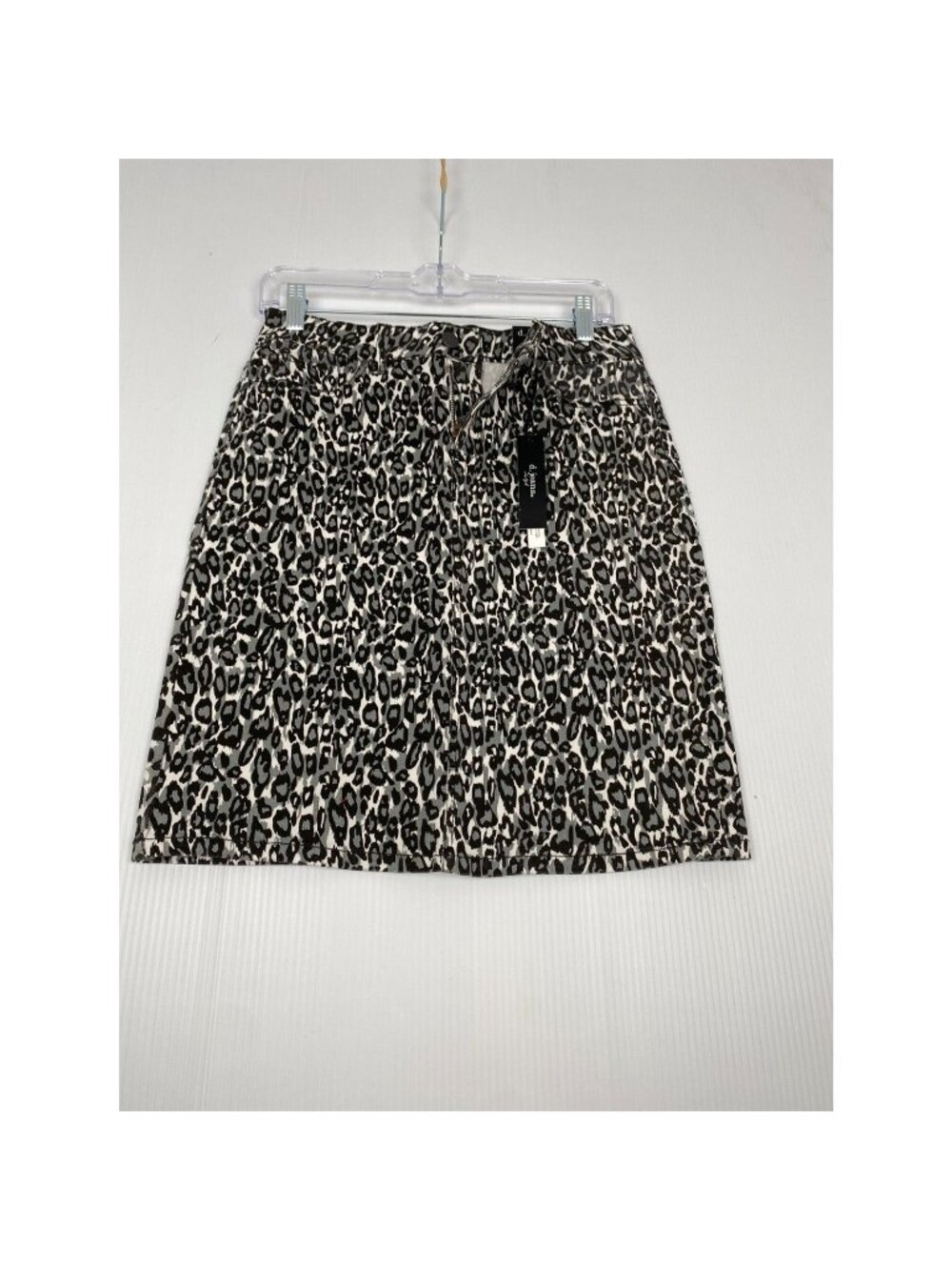 D Jeans  Leopard Print Denim Jean Skirt WOMENS Cotton Pockets SIZE 4 New
